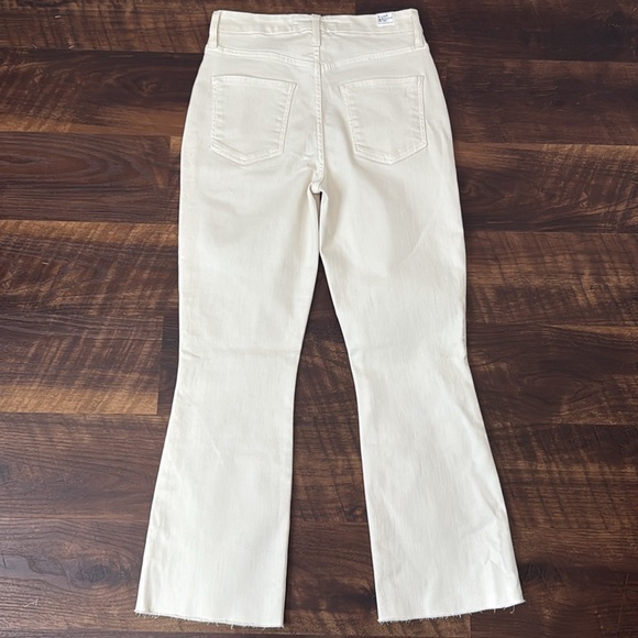 EUC Frank & Eileen KILLIAN Kick Flare Ivory Crop Denim Jeans size 4 27 - Picture 7 of 11